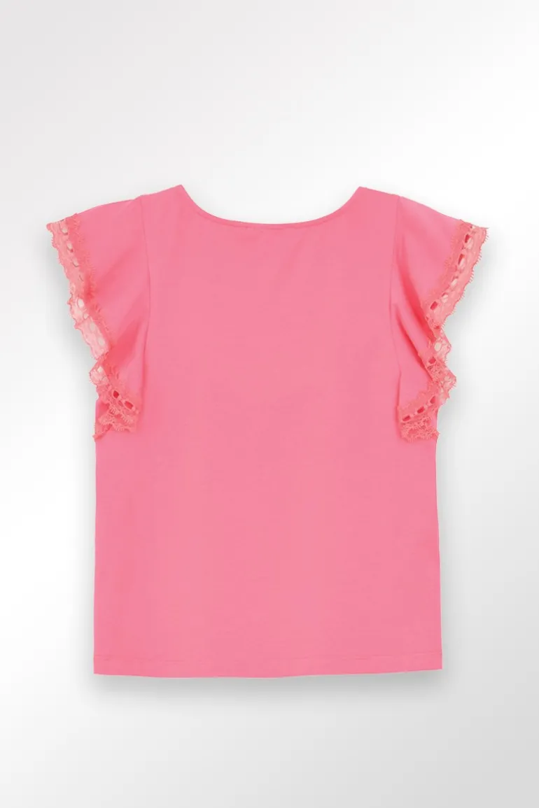 T-shirt à manches volantées