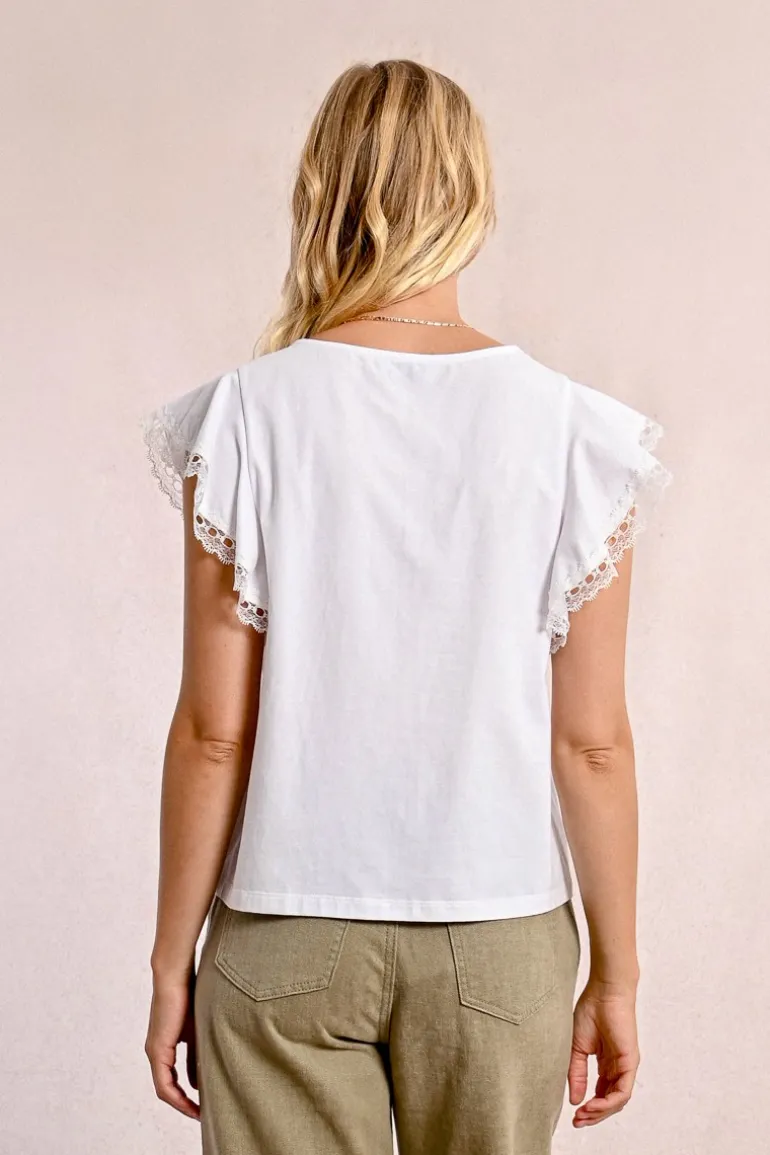 T-shirt à manches volantées