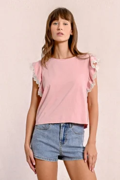 T-shirt à manches volantées