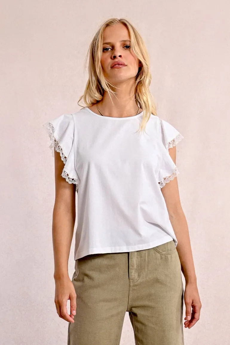 T-shirt à manches volantées