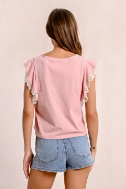 T-shirt à manches volantées