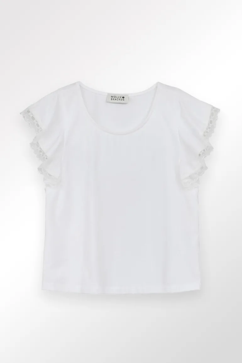 T-shirt à manches volantées