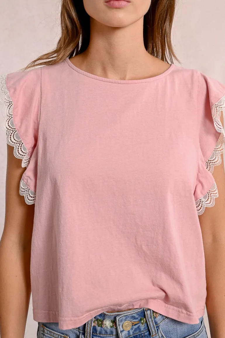 T-shirt à manches volantées