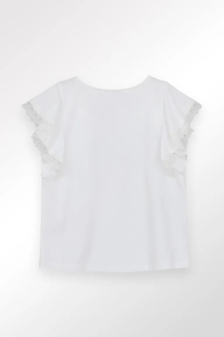 T-shirt à manches volantées