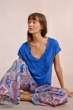T-shirt ajusté avec détail dentelle