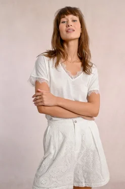 T-shirt dentelé
