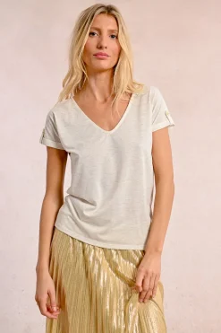 T-shirt droit, encolure V