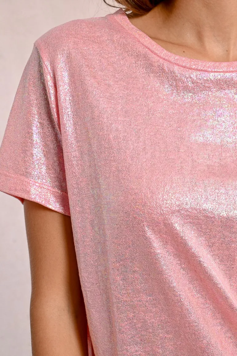 T-shirt droit, irisé