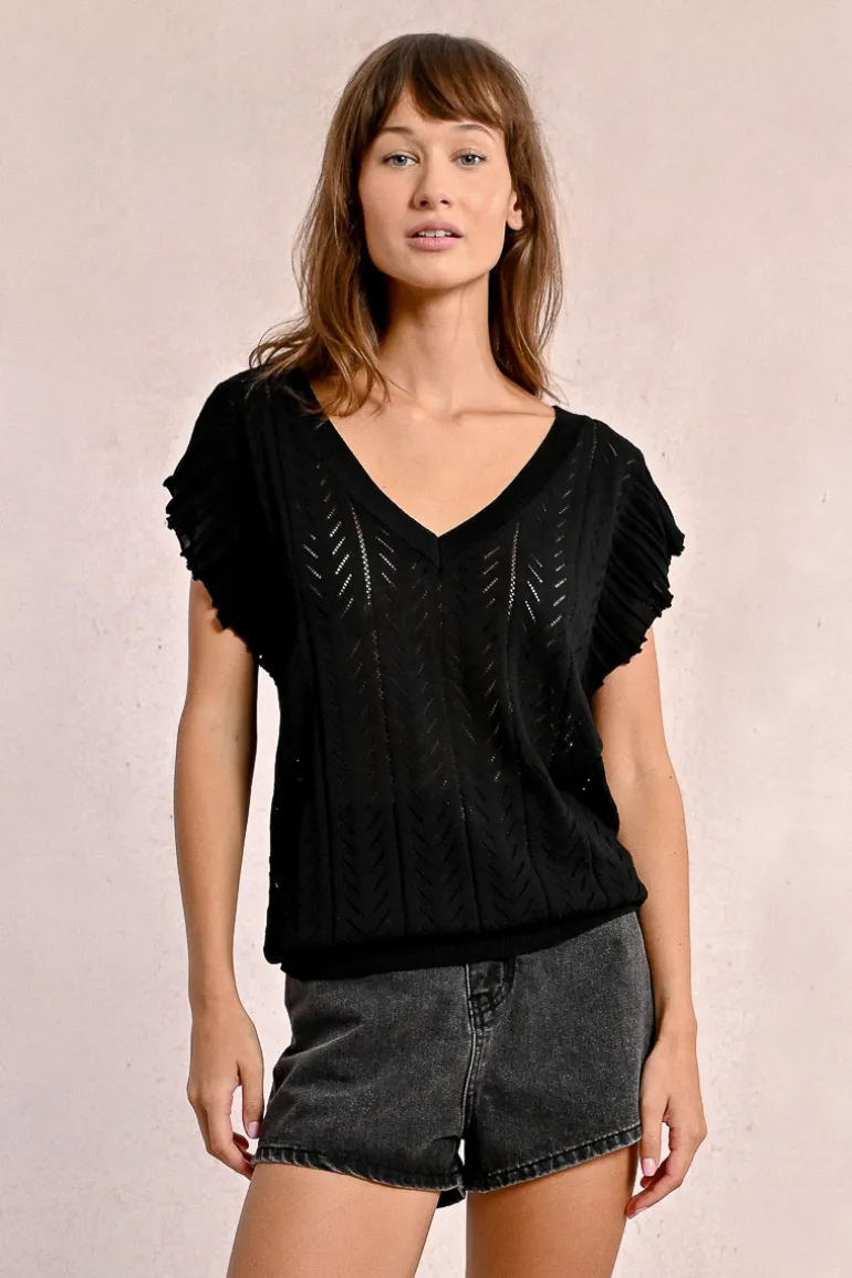 T-shirt en maille ajourée
