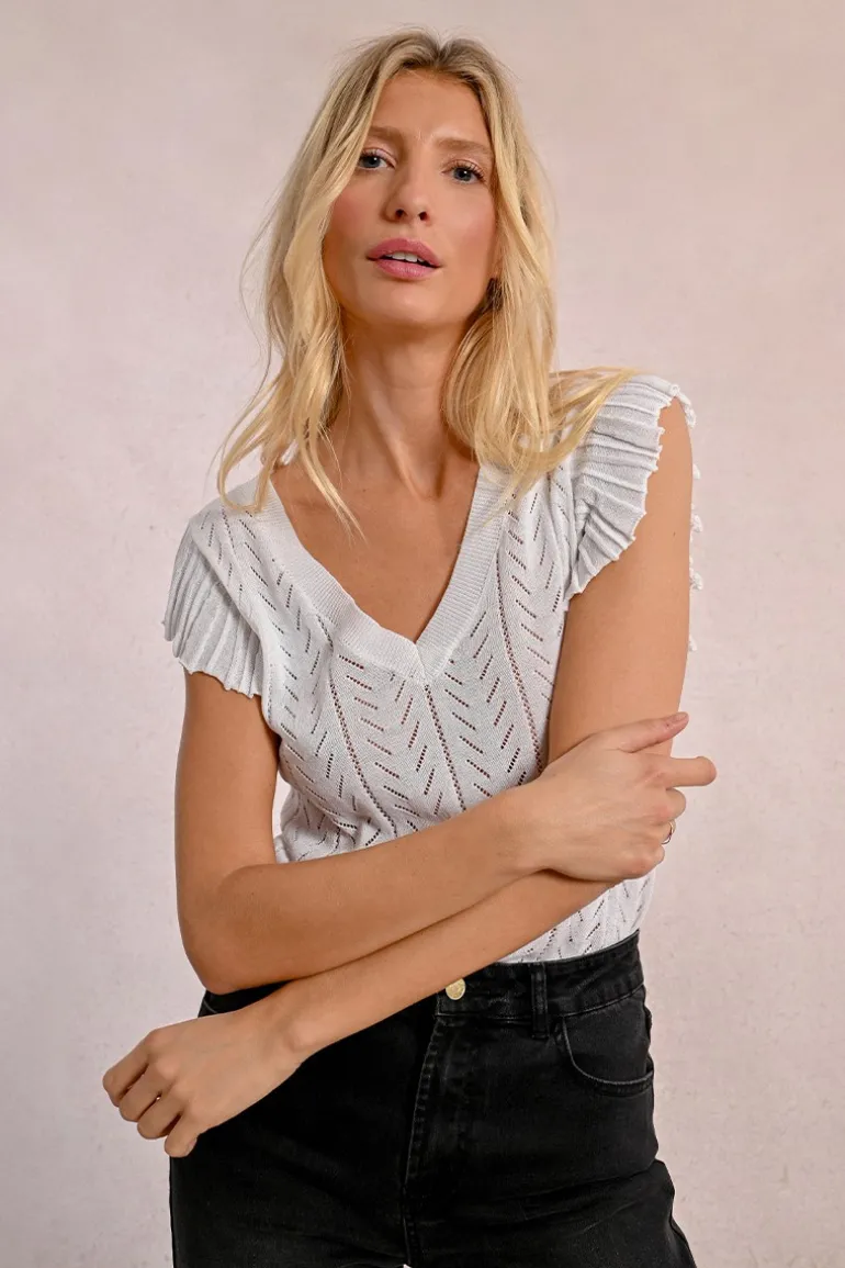 T-shirt en maille ajourée