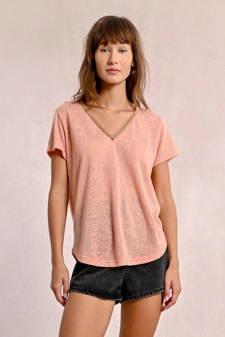 T-shirt fluide à col V