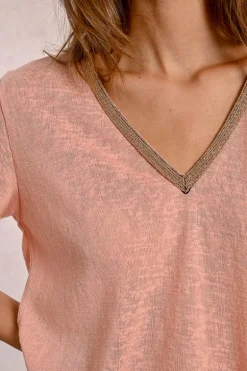 T-shirt fluide à col V