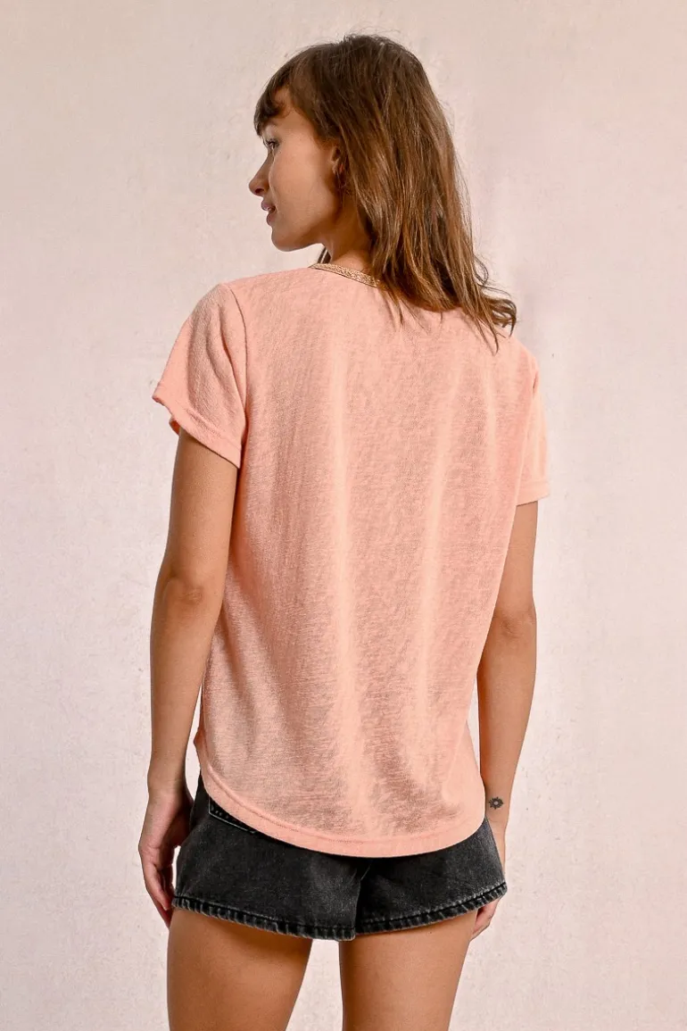 T-shirt fluide à col V