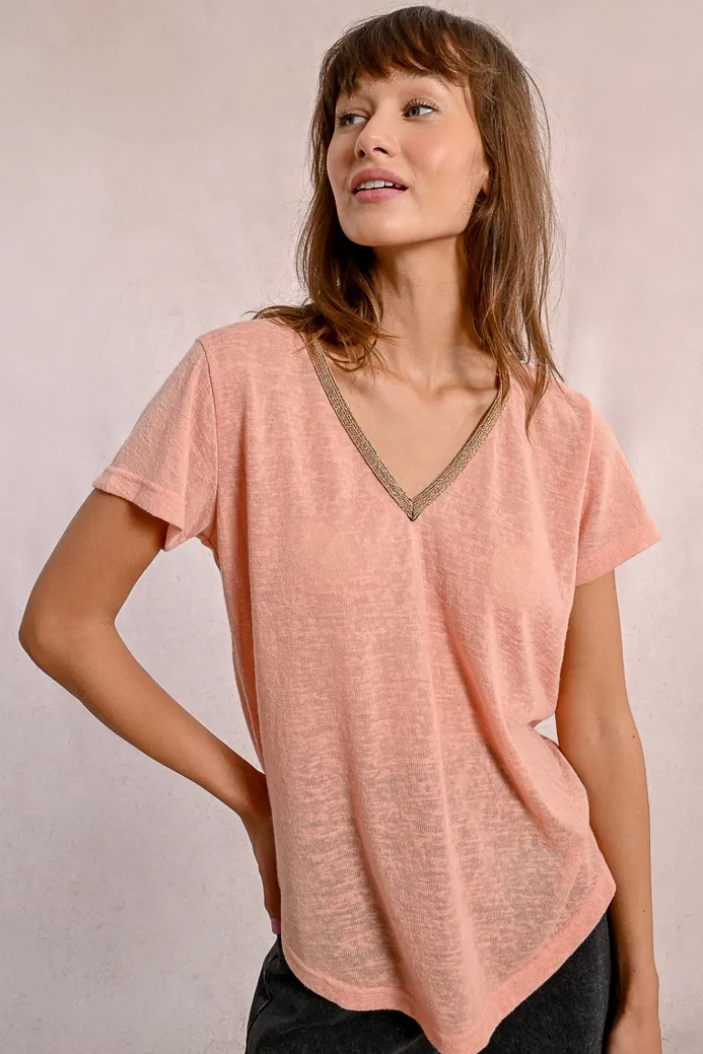 T-shirt fluide à col V