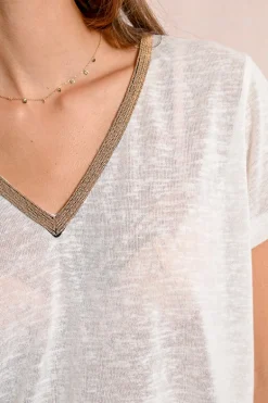 T-shirt fluide à col V