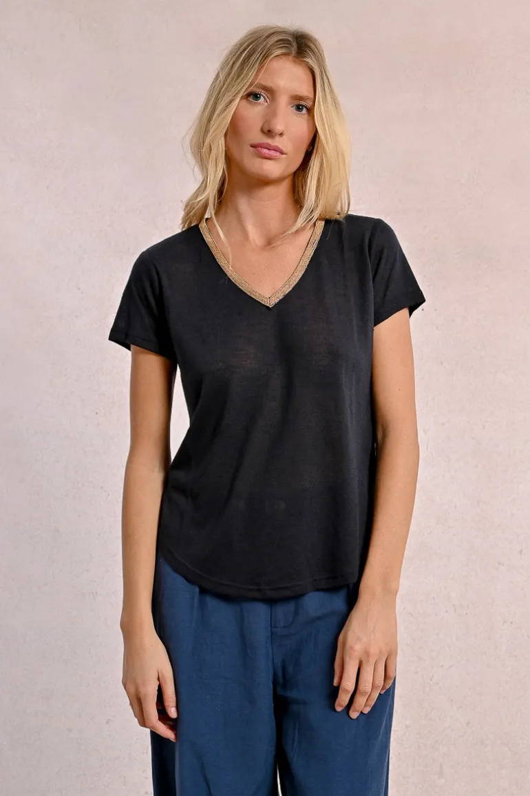 T-shirt fluide à col V