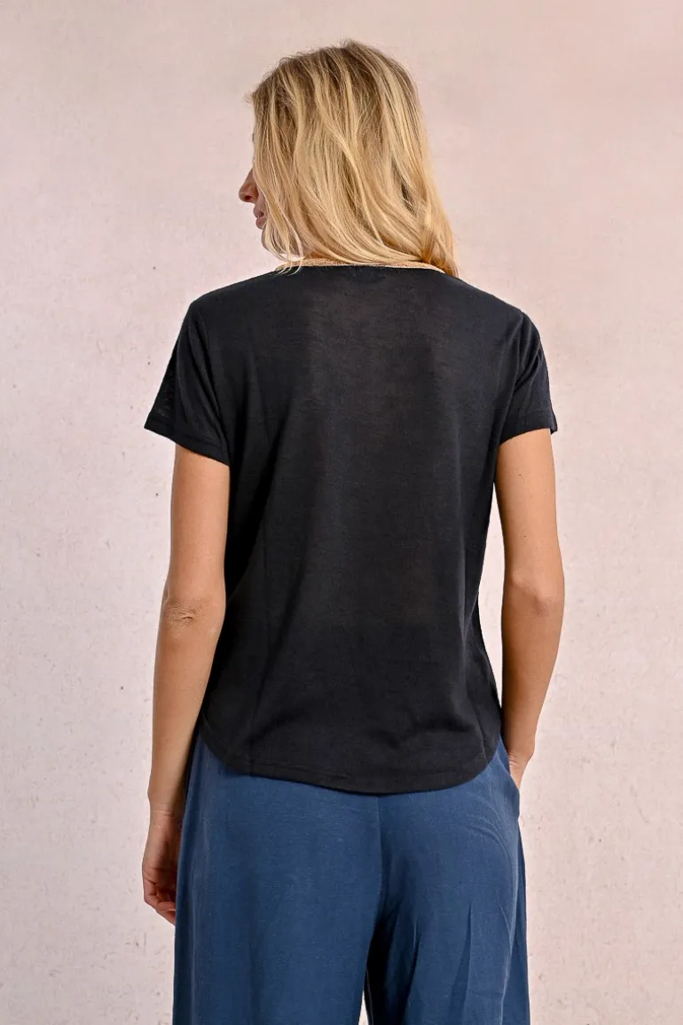 T-shirt fluide à col V
