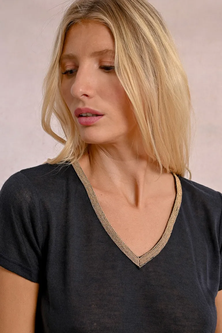 T-shirt fluide à col V