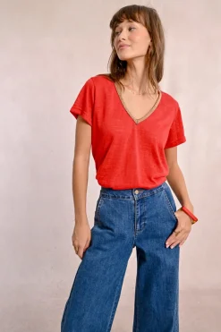 T-shirt fluide à col V