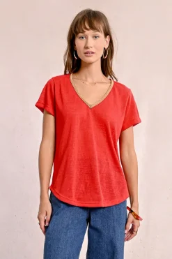 T-shirt fluide à col V