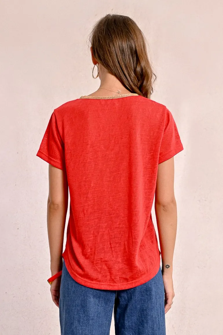 T-shirt fluide à col V