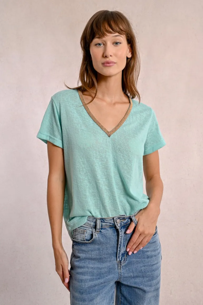 T-shirt fluide à col V