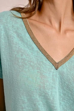 T-shirt fluide à col V