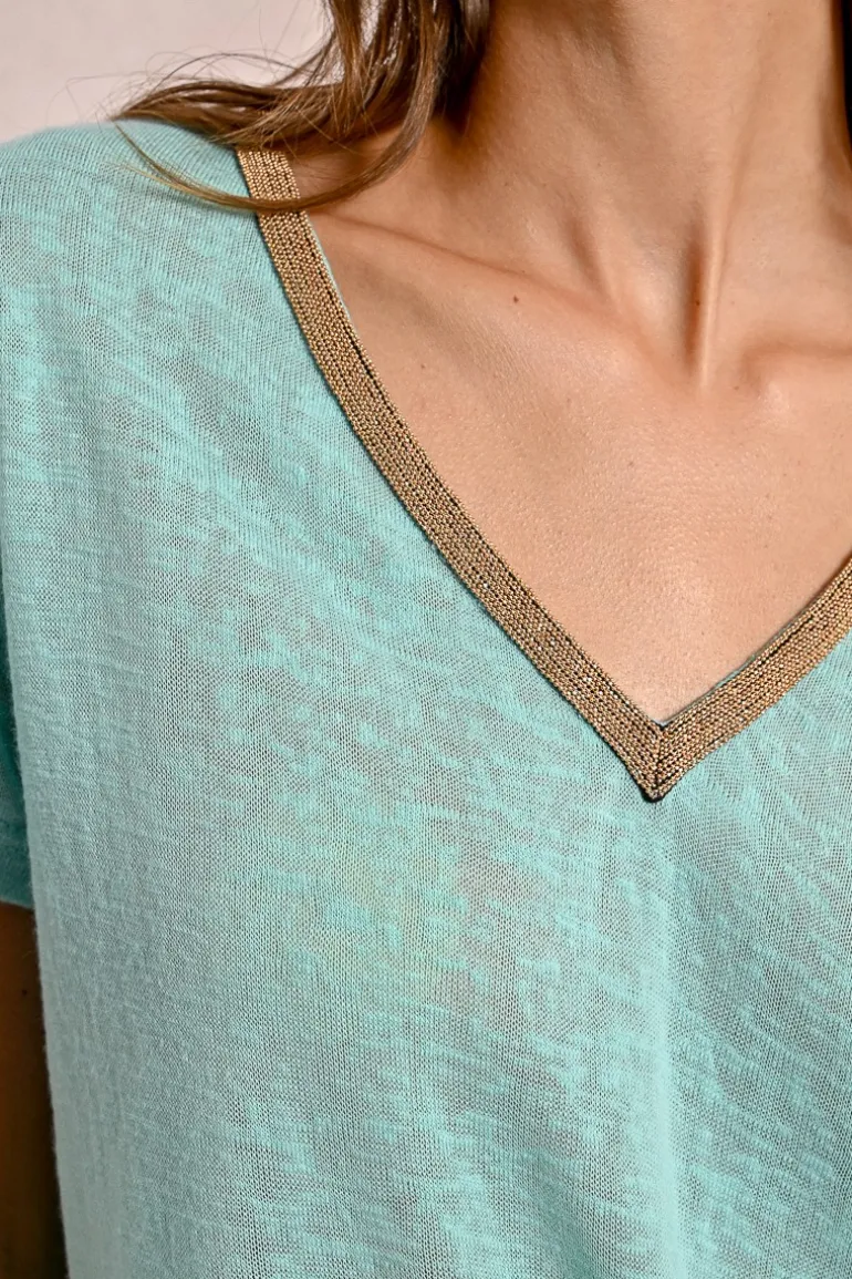 T-shirt fluide à col V