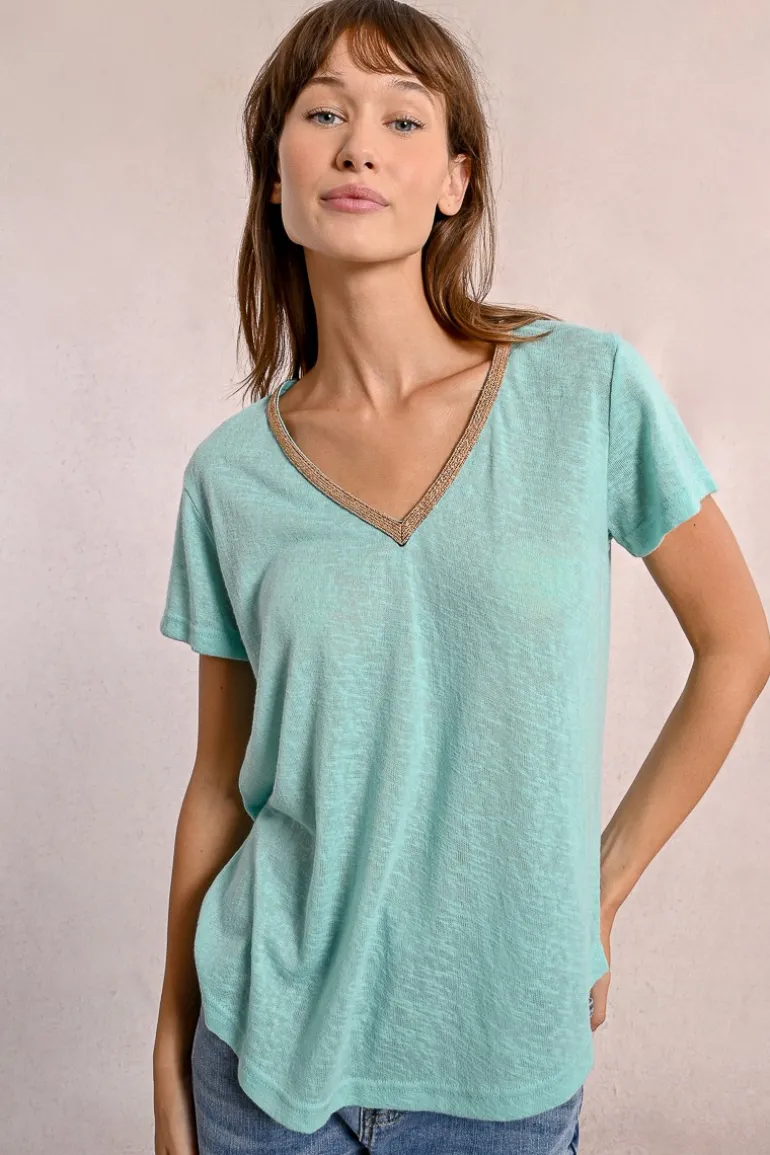 T-shirt fluide à col V