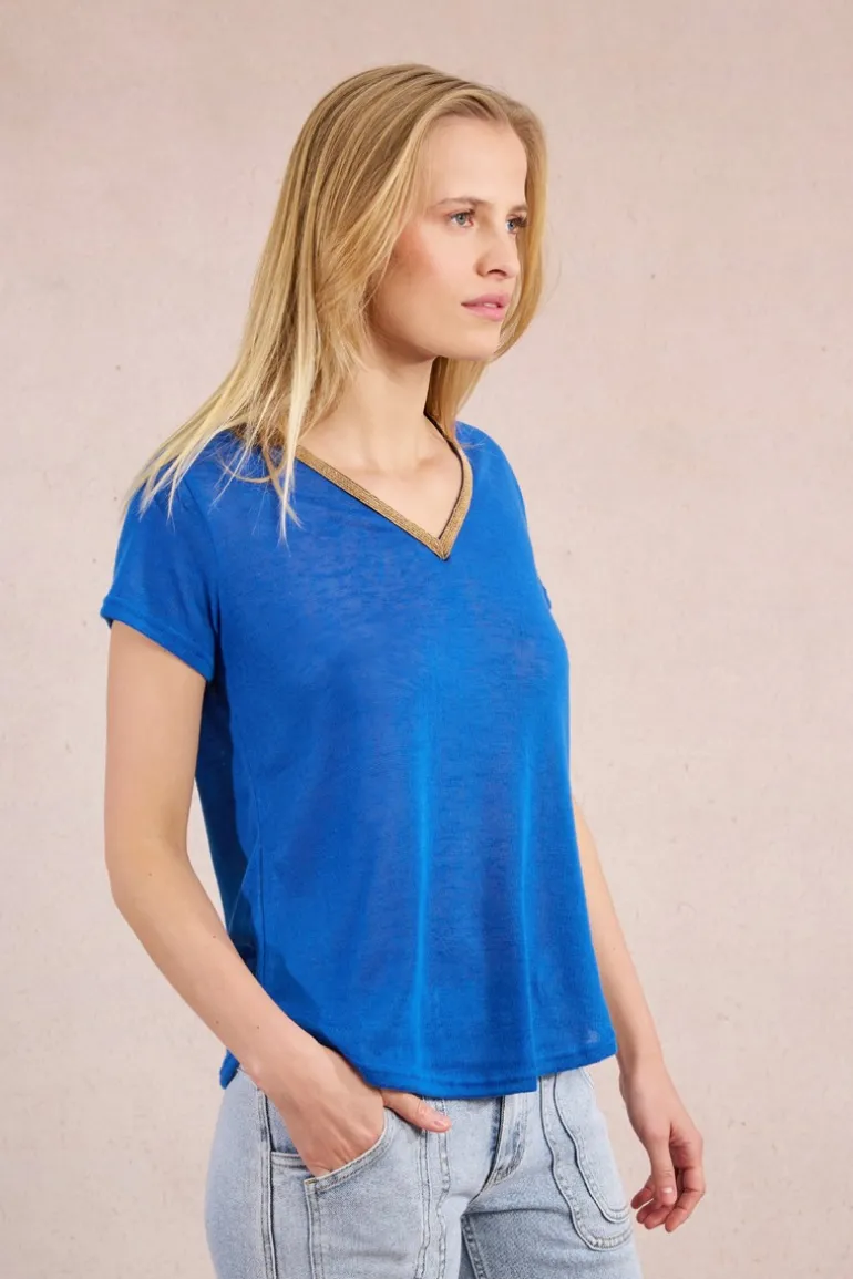 T-shirt fluide à col V