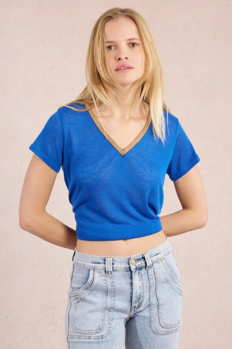 T-shirt fluide à col V