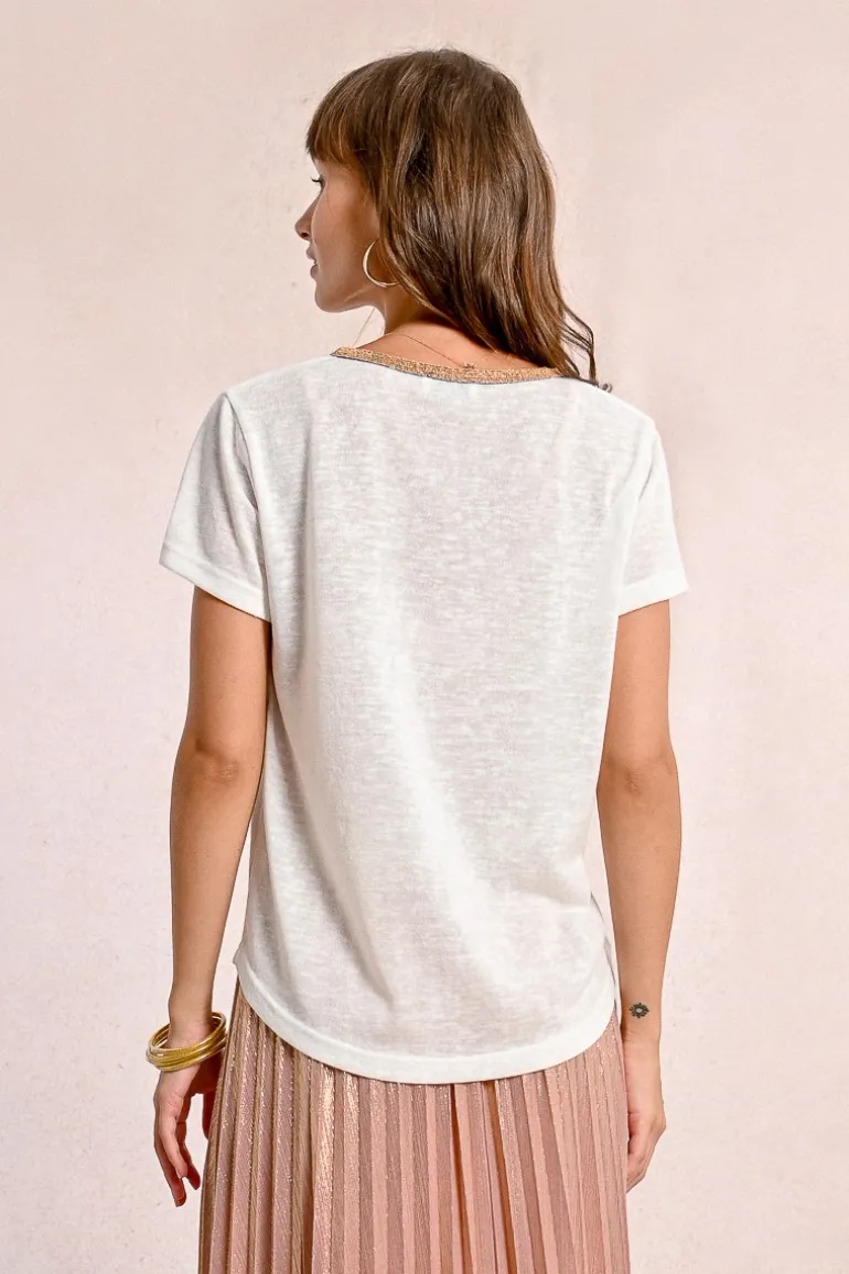 T-shirt fluide à col V