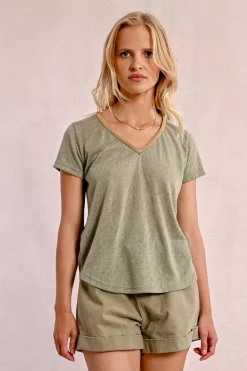 T-shirt fluide à col V