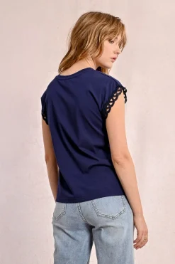 T-shirt, manches ajourées
