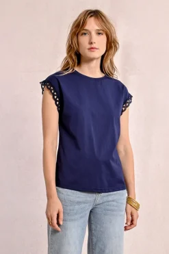 T-shirt, manches ajourées
