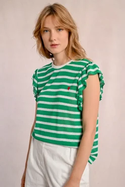 T-shirt marinière avec manches volantées
