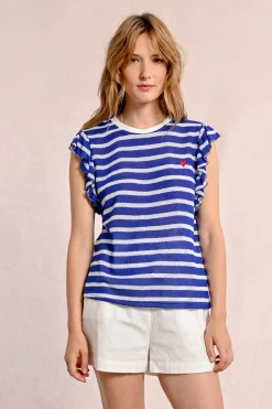 T-shirt marinière avec manches volantées