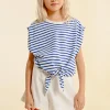 T-shirt marinière nouable à la taille