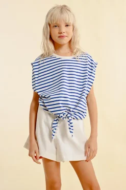 T-shirt marinière nouable à la taille