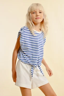 T-shirt marinière nouable à la taille