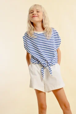 T-shirt marinière nouable à la taille