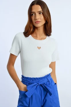 T-shirt ouverture en c艙ur