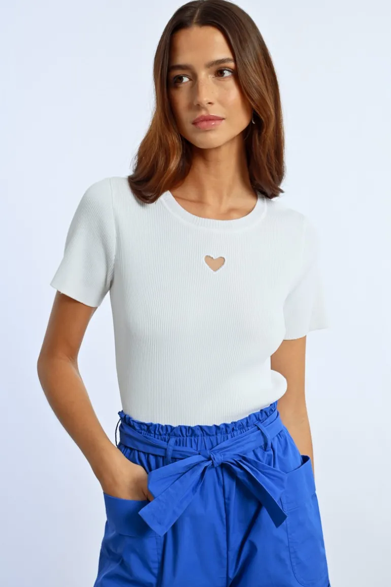 T-shirt ouverture en c艙ur