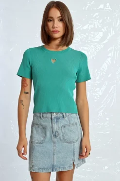 T-shirt ouverture en c艙ur