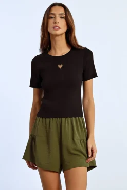 T-shirt ouverture en c艙ur