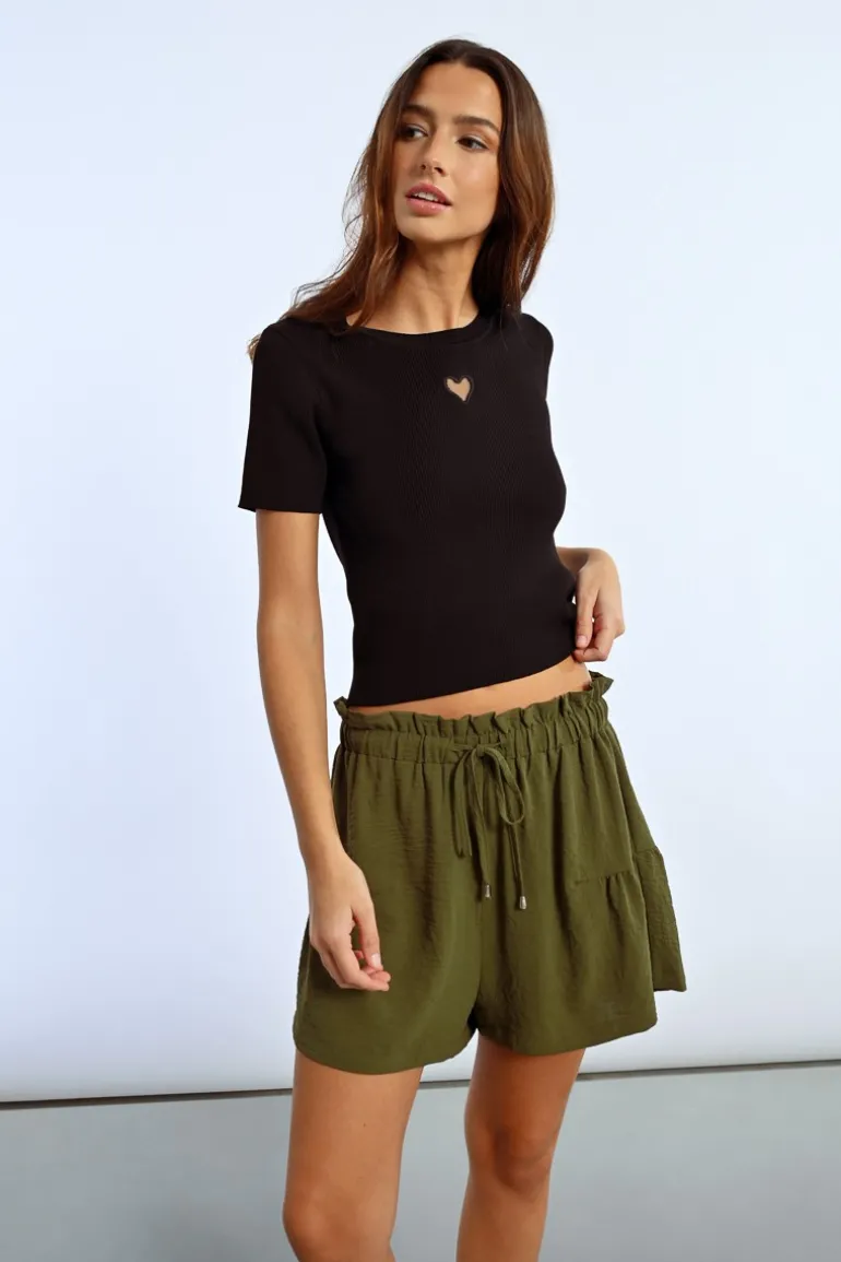 T-shirt ouverture en c艙ur
