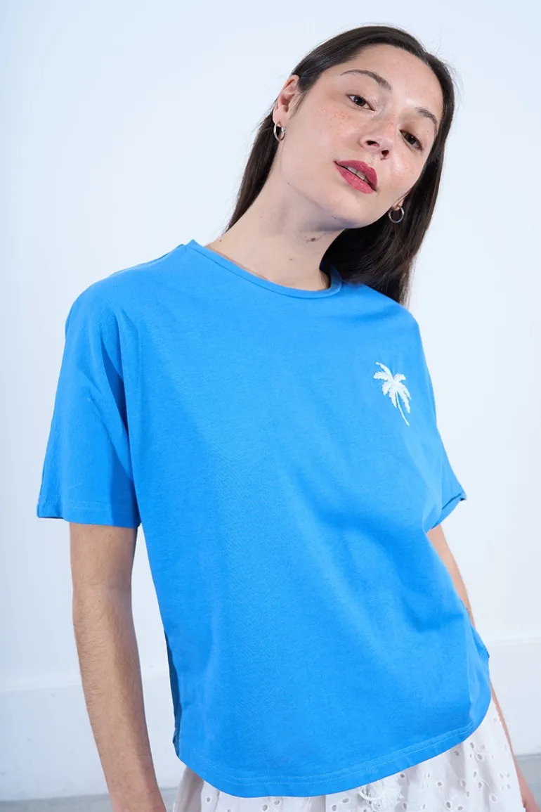 T-shirt oversize motif palmier