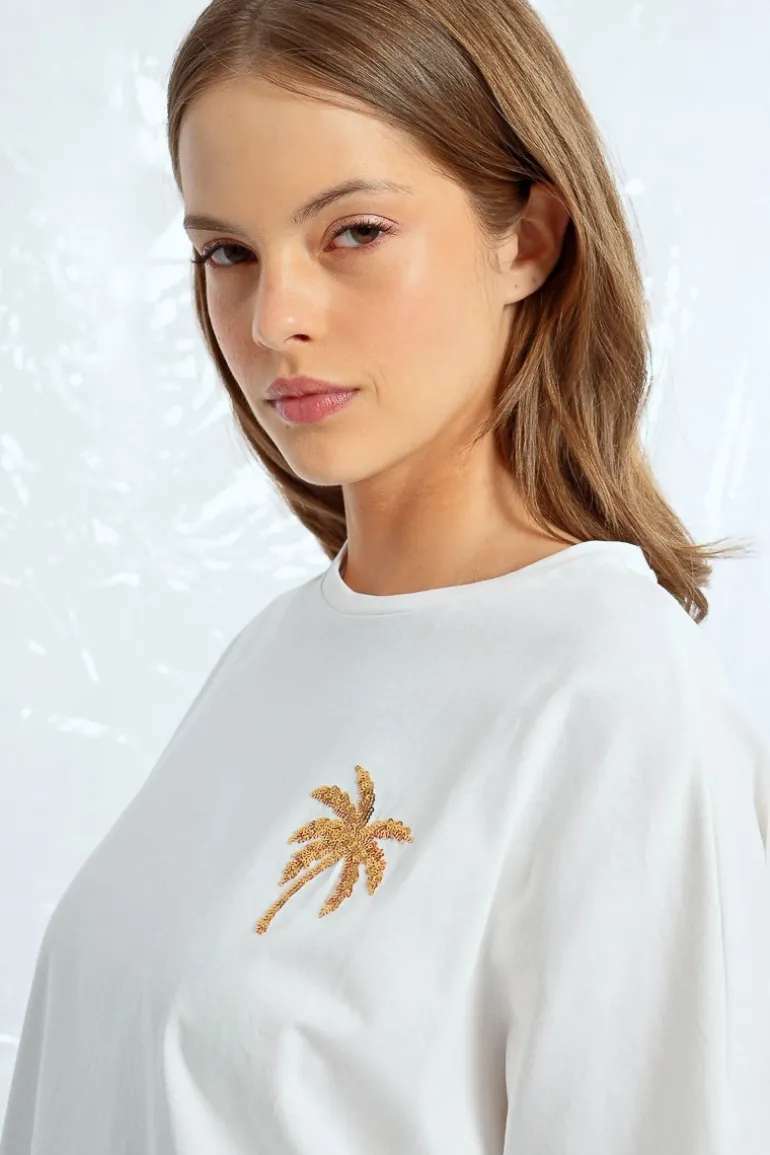 T-shirt oversize motif palmier