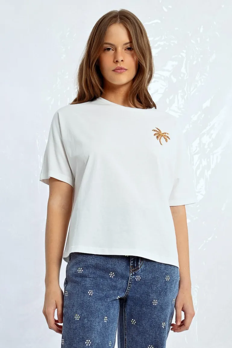 T-shirt oversize motif palmier