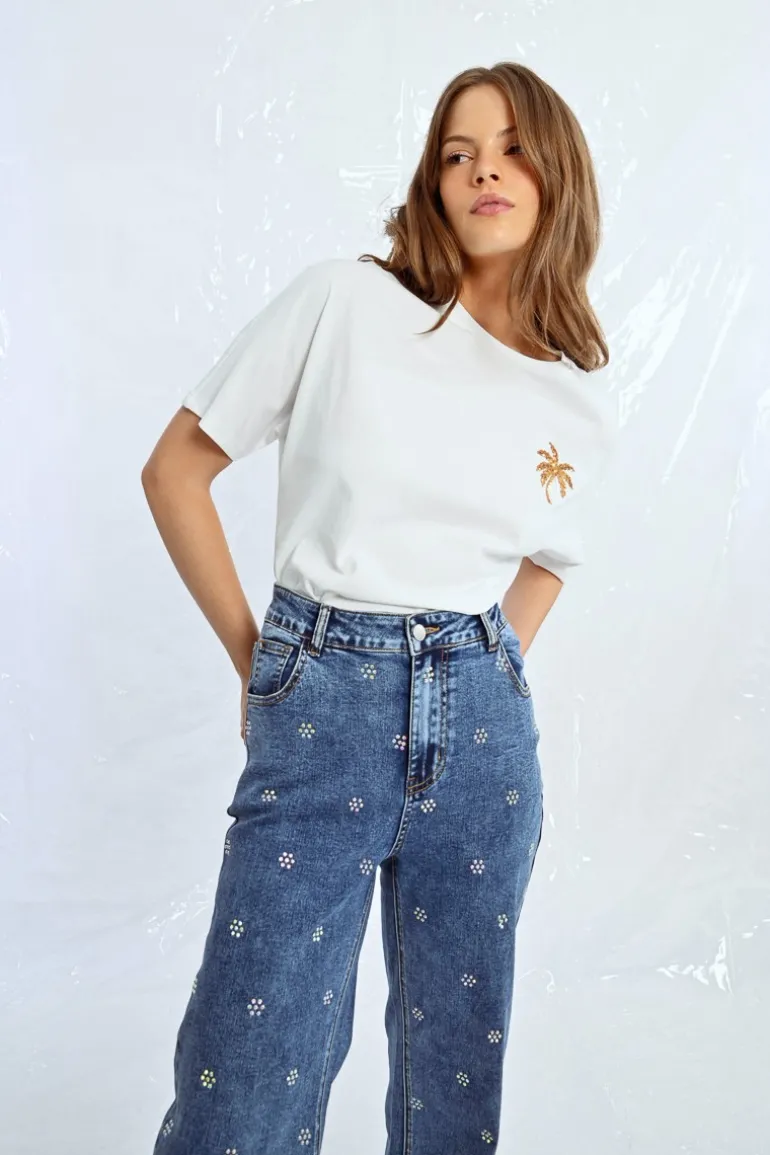 T-shirt oversize motif palmier